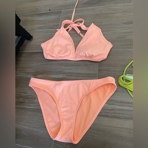 Xhilaration coral bikini top D/DD and Large bottoms